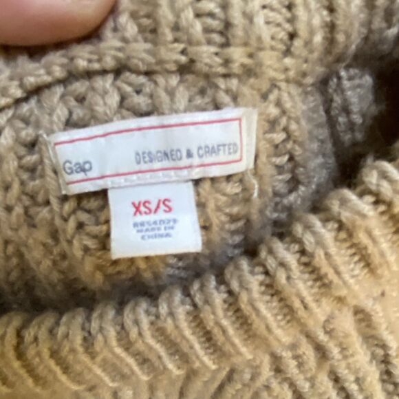 Gap Women Sz XS/S Wool Blend Dual Zipper Poncho Shawl Cape Knit Sweater Bohemian - Picture 7 of 9